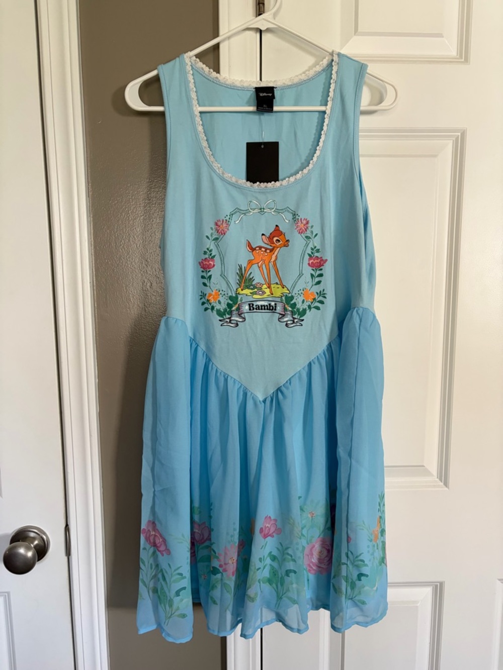 Disney Light Blue Bambi Floral Tank Dress